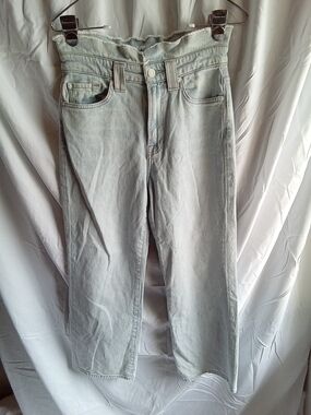 7 For All Mankind Light Wash Wide Leg Jeans 28